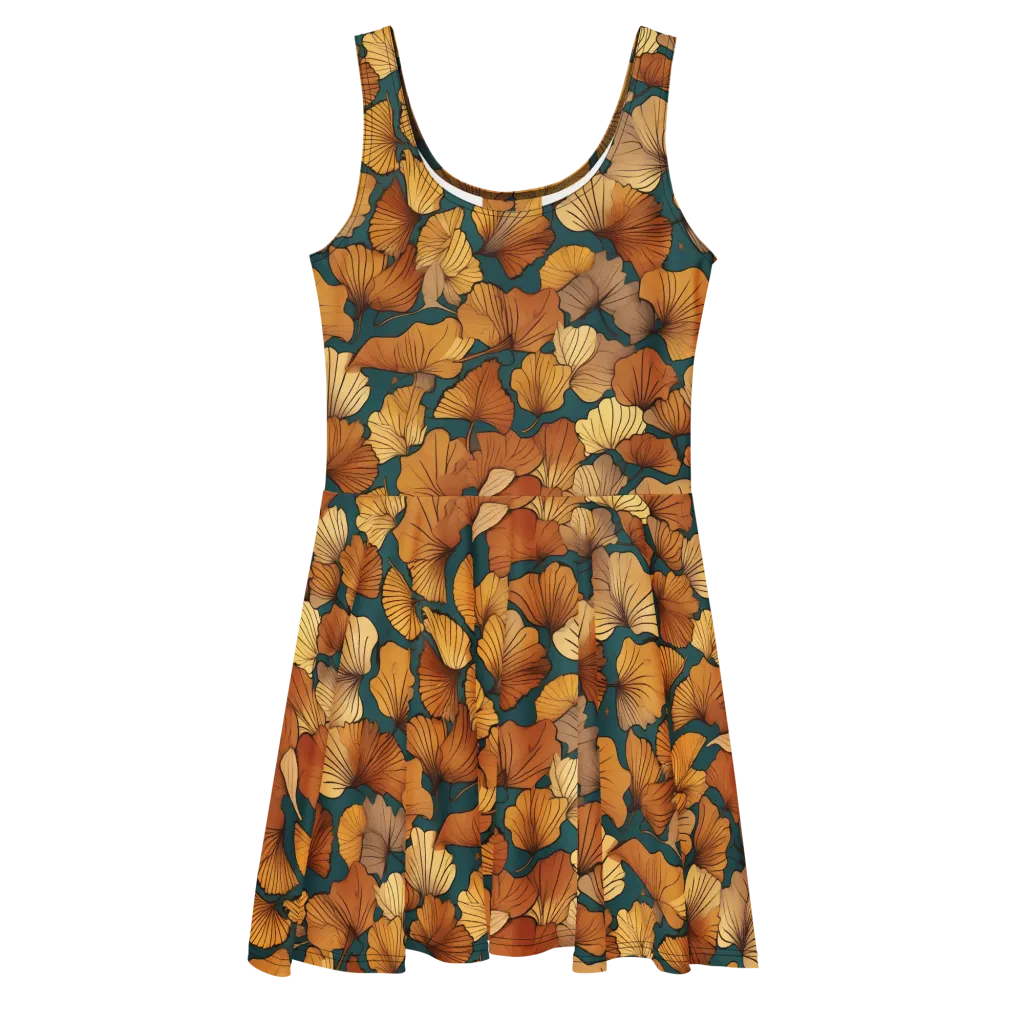 Ginkgo Ember on Skater Dress — Front