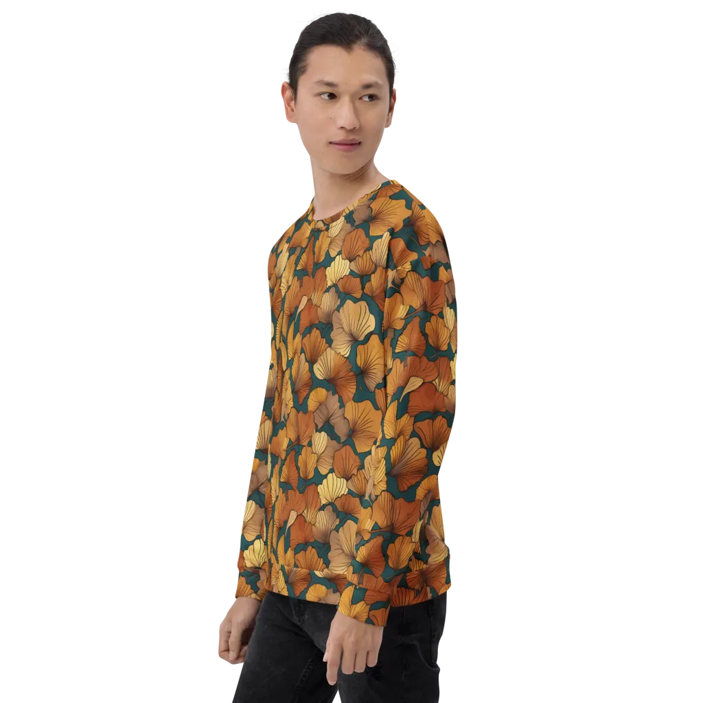 Ginkgo Ember on Sweatshirt — Left Front