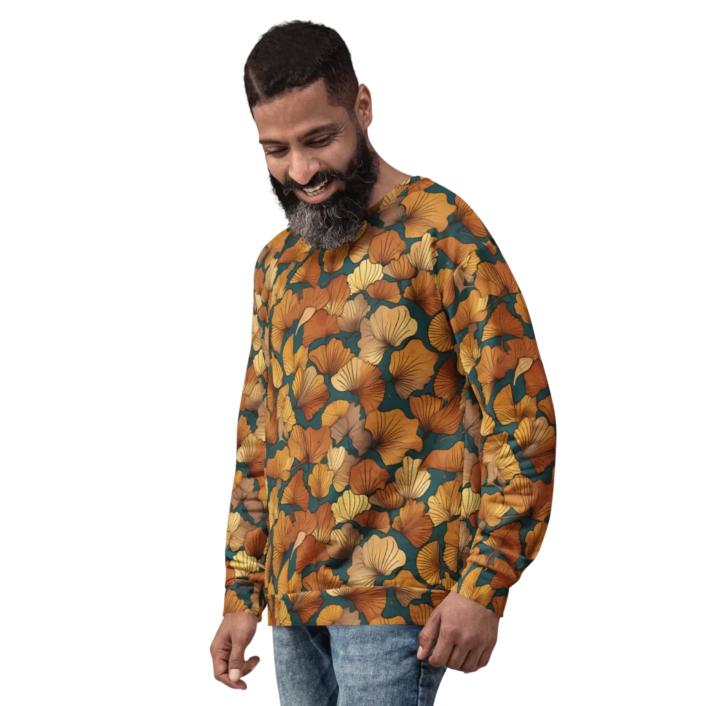 Ginkgo Ember on Sweatshirt — Left Front