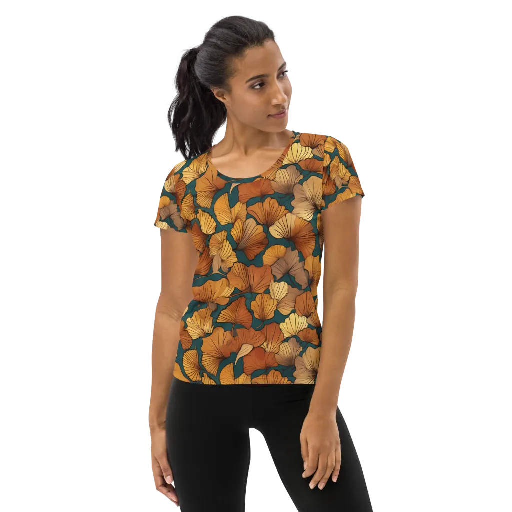 Ginkgo Ember on Women's Athletic T-Shirt — Front