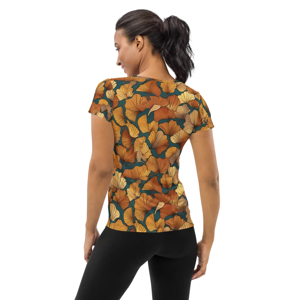 Ginkgo Ember on Women's Athletic T-Shirt — Back