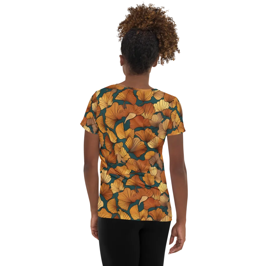 Ginkgo Ember on Women's Athletic T-Shirt — Back