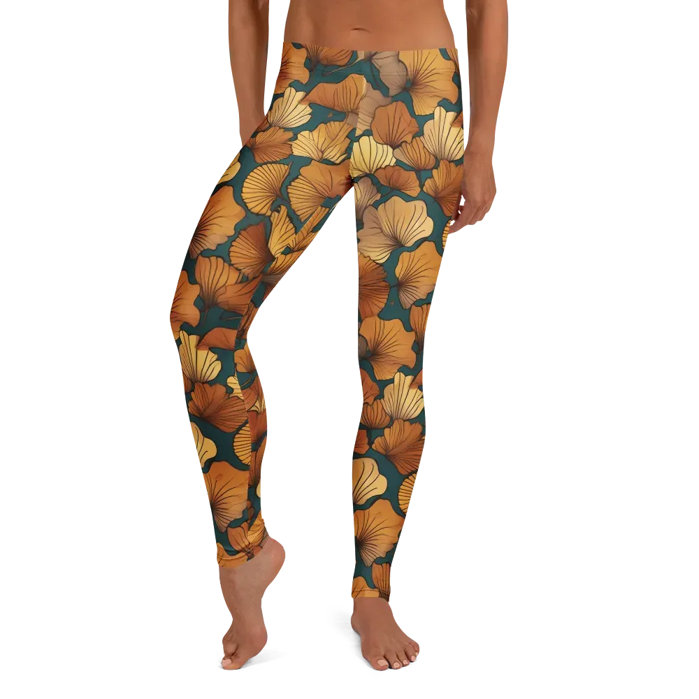 Ginkgo Ember on Leggings — Front