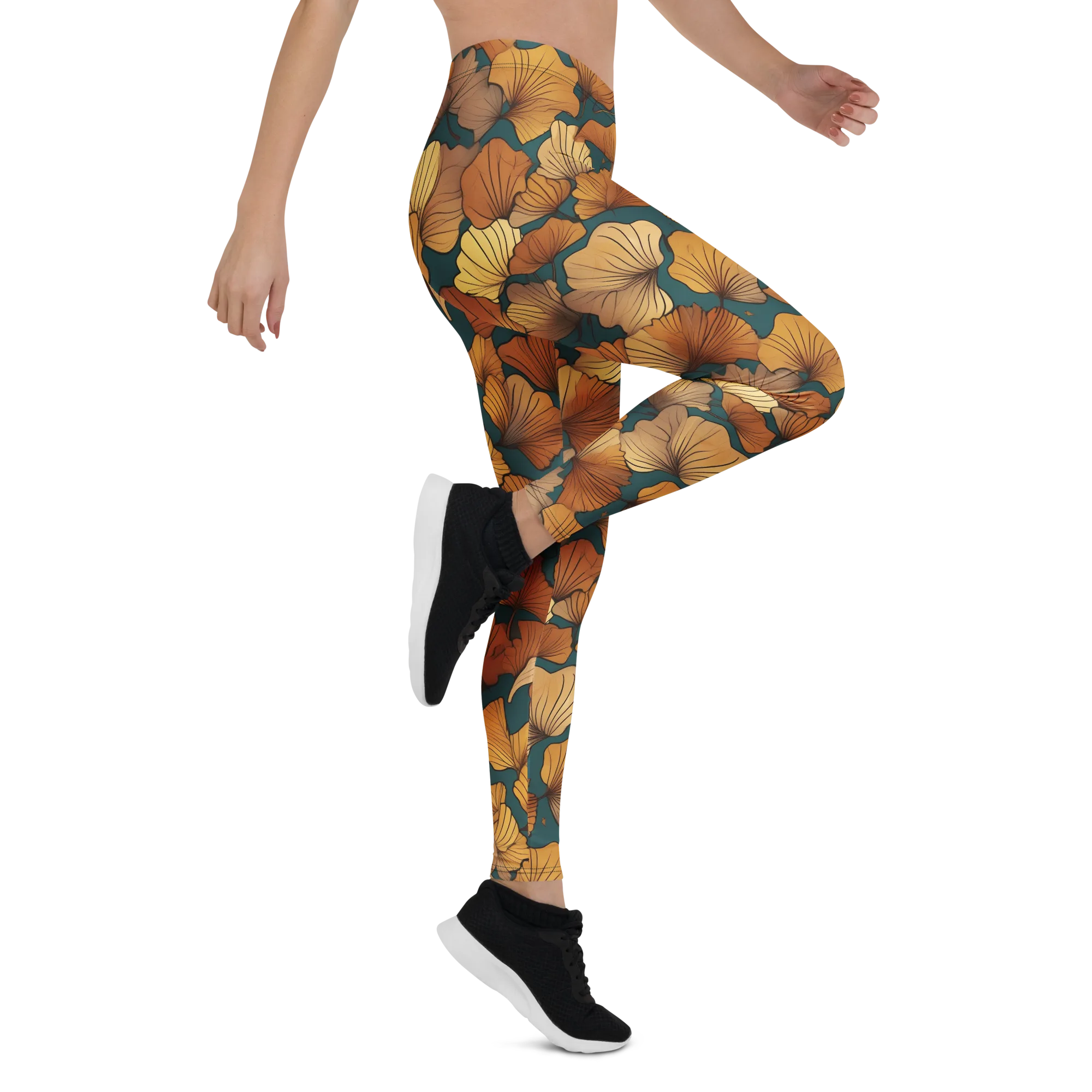 Ginkgo Ember on Leggings — Right