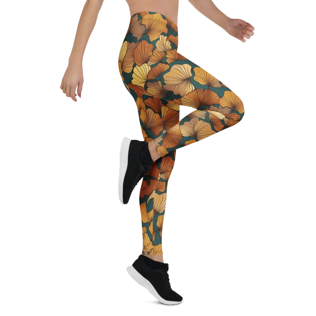 Ginkgo Ember on Leggings — Right