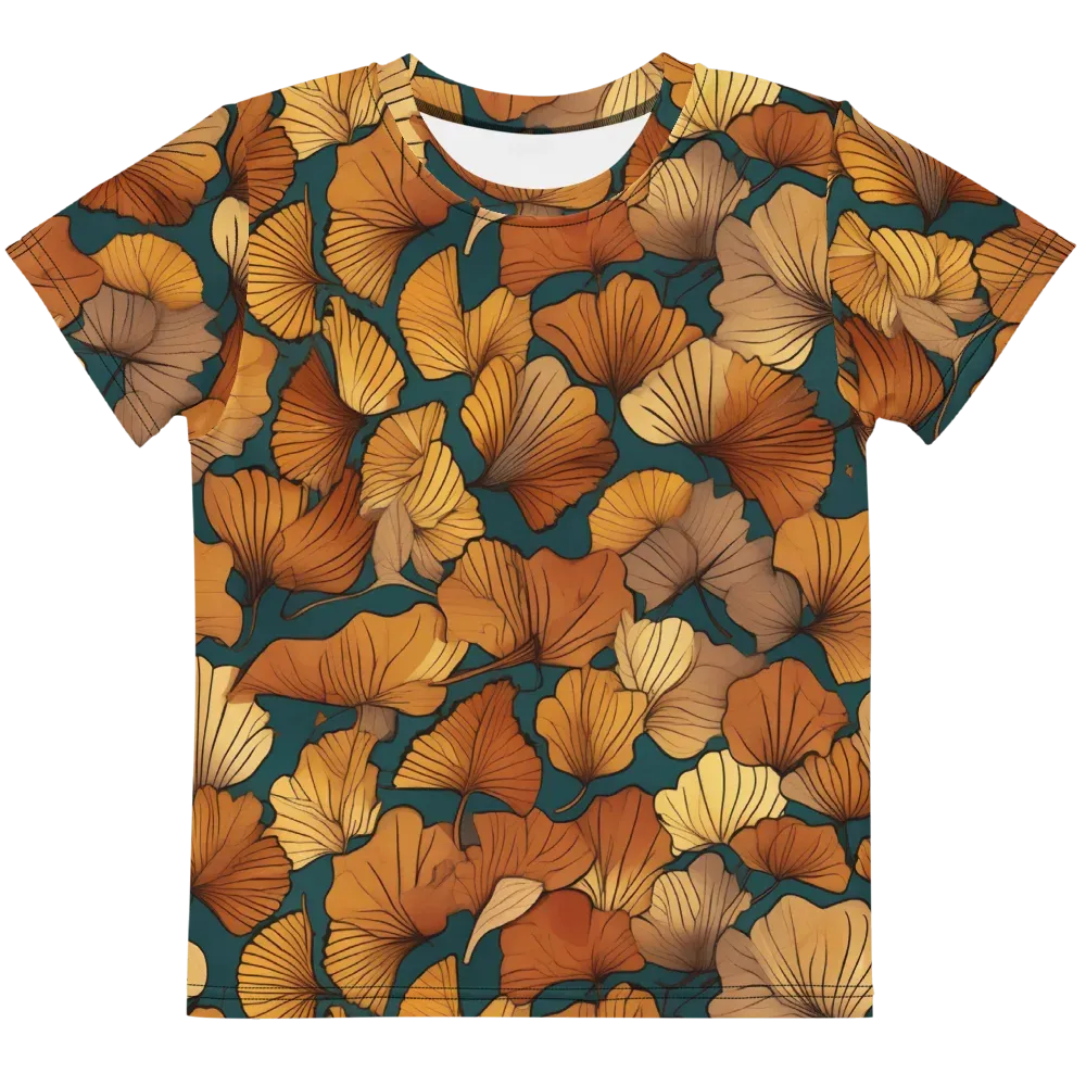 Ginkgo Ember on Kids Crew Neck T-Shirt — Front