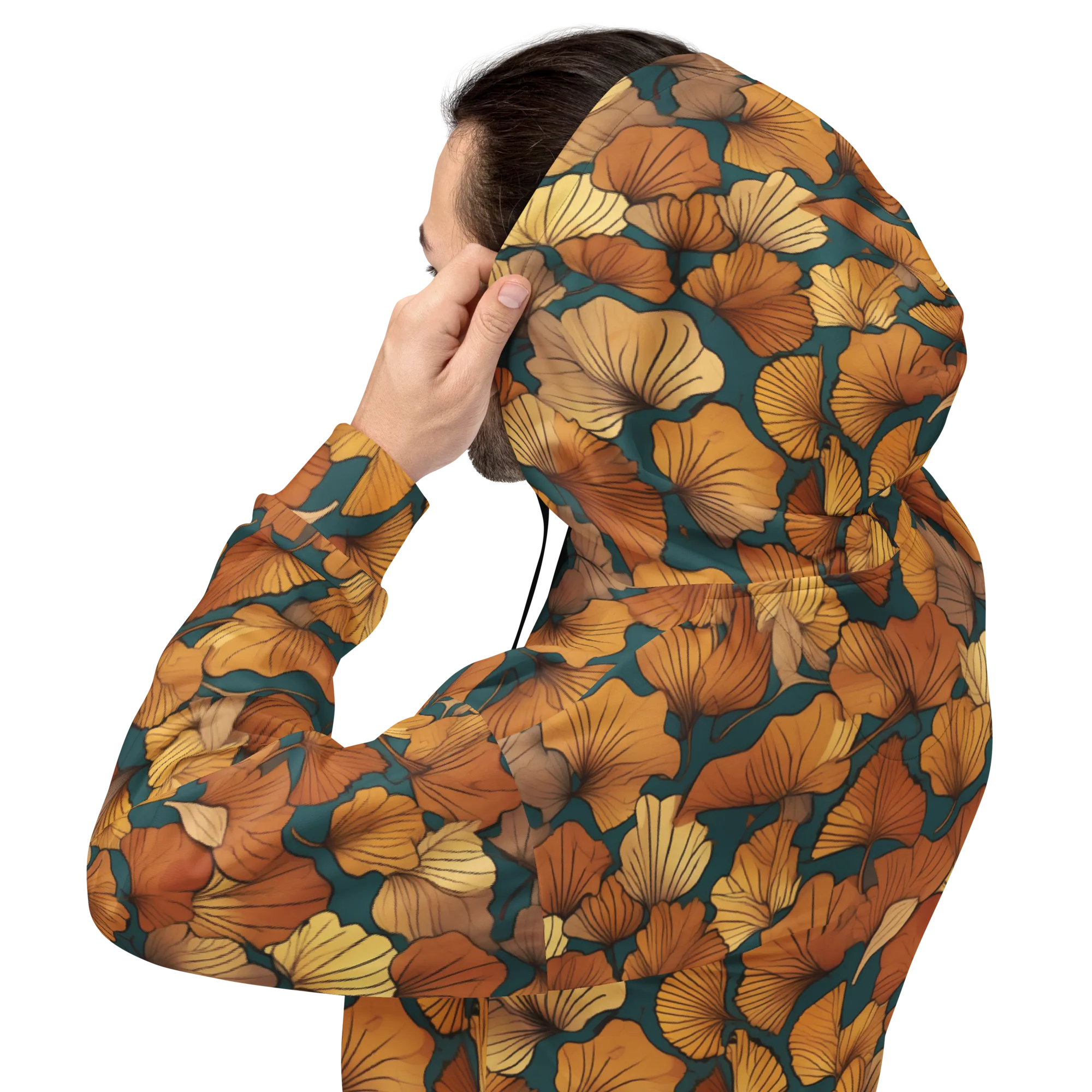Ginkgo Ember on Hoodie — Back