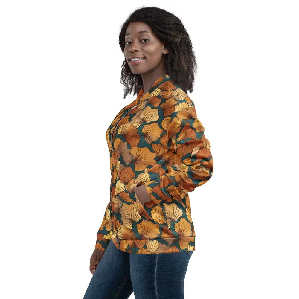 Ginkgo Ember on Bomber Jacket — Left