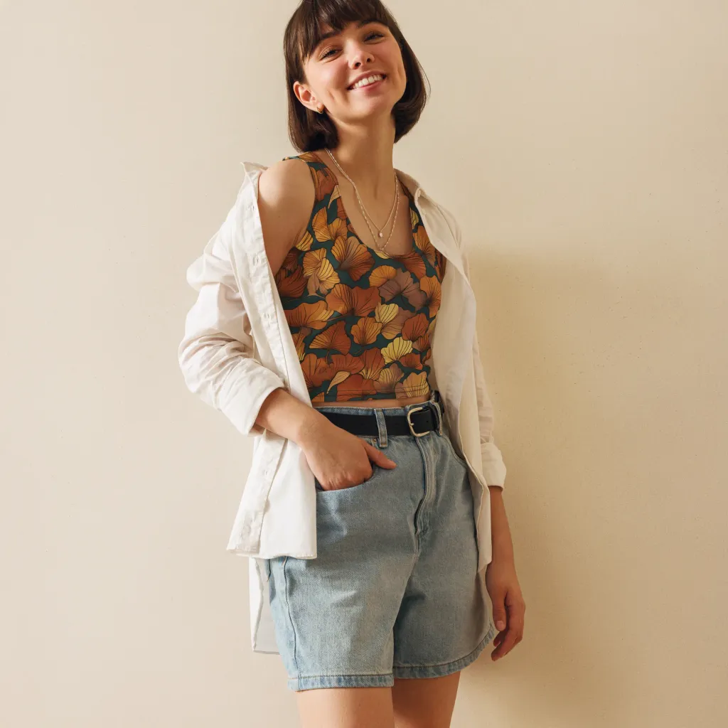Ginkgo Ember on Crop Top — Front