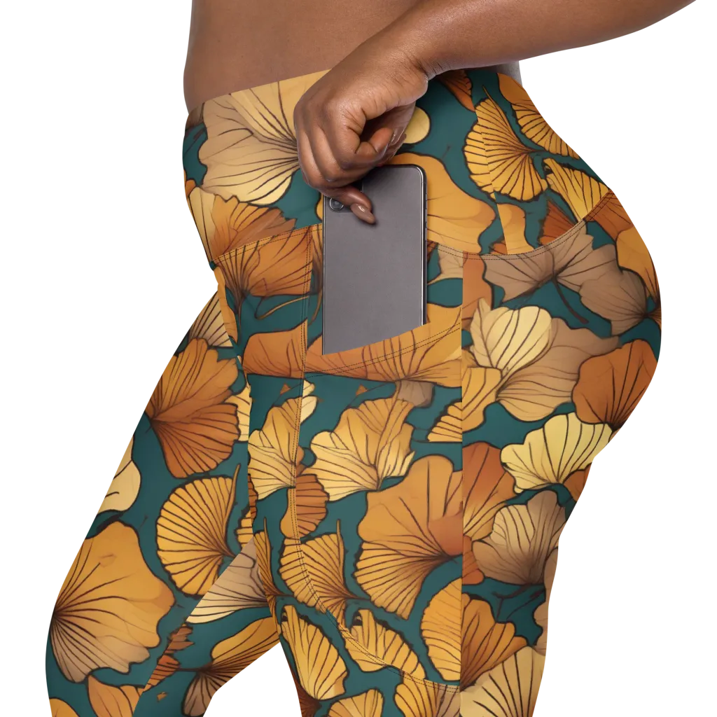 Ginkgo Ember on Leggings with Pockets — Product details 2