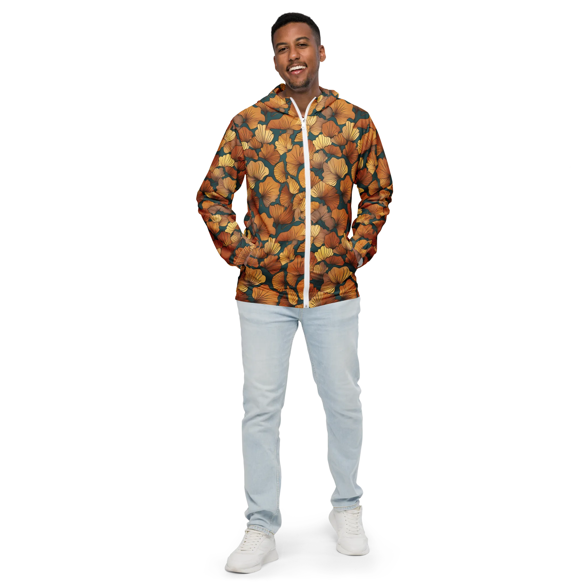 Ginkgo Ember on Men's Windbreaker — Front