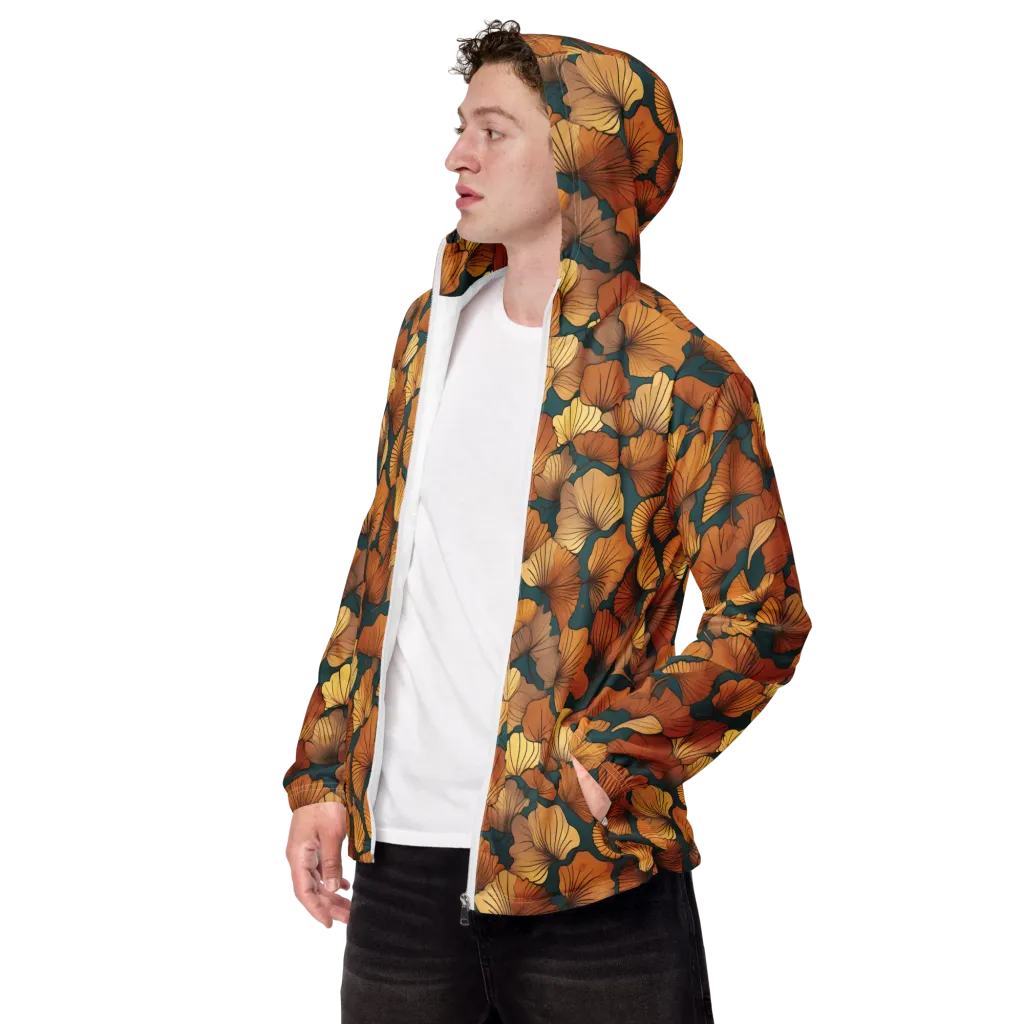 Ginkgo Ember on Men's Windbreaker — Left Front