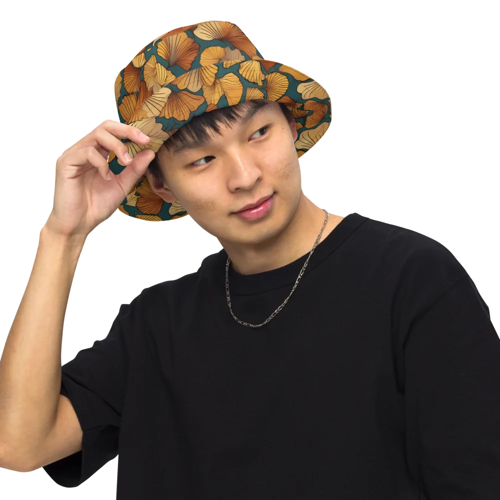 Ginkgo Ember on Reversible Bucket Hat — Front Inside