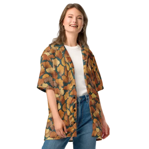 Ginkgo Ember on a Button Shirt