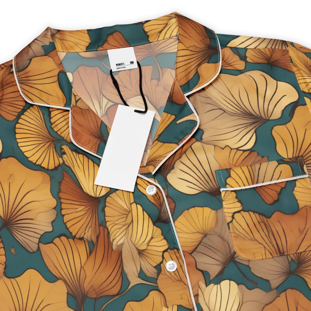 Ginkgo Ember on Women's Short Sleeve Pajama Top — Product details