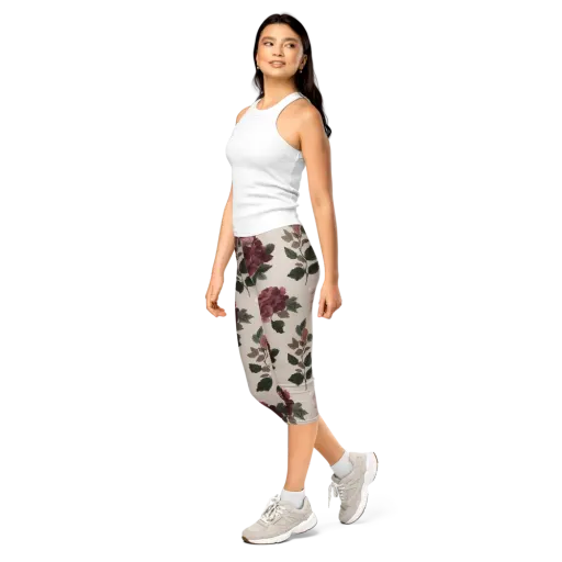 Vintage Bloom on a Capri Leggings