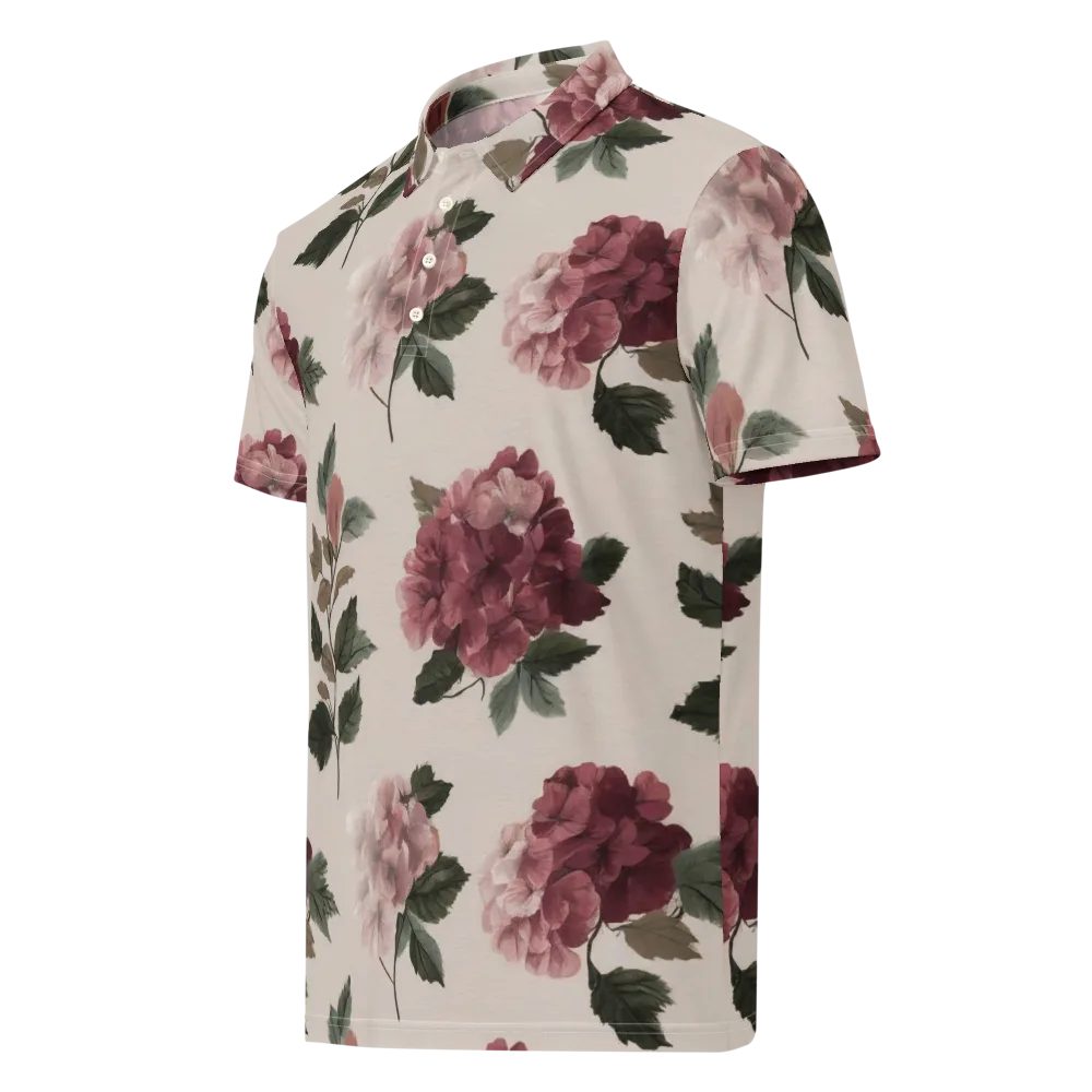 Vintage Bloom on Men's Slim Fit Polo Shirt — Left Front