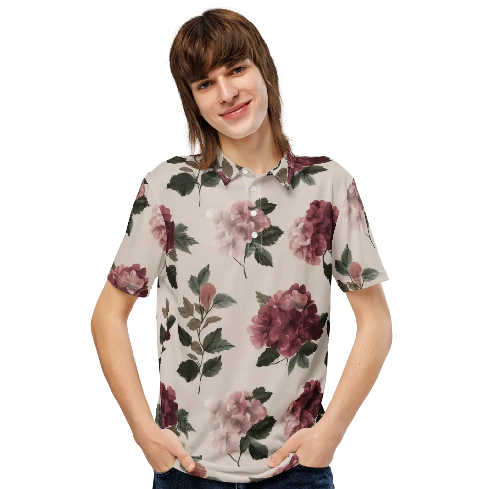 Vintage Bloom on Men's Slim Fit Polo Shirt — Front