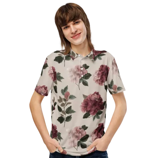 Vintage Bloom on a Men's Slim Fit Polo Shirt