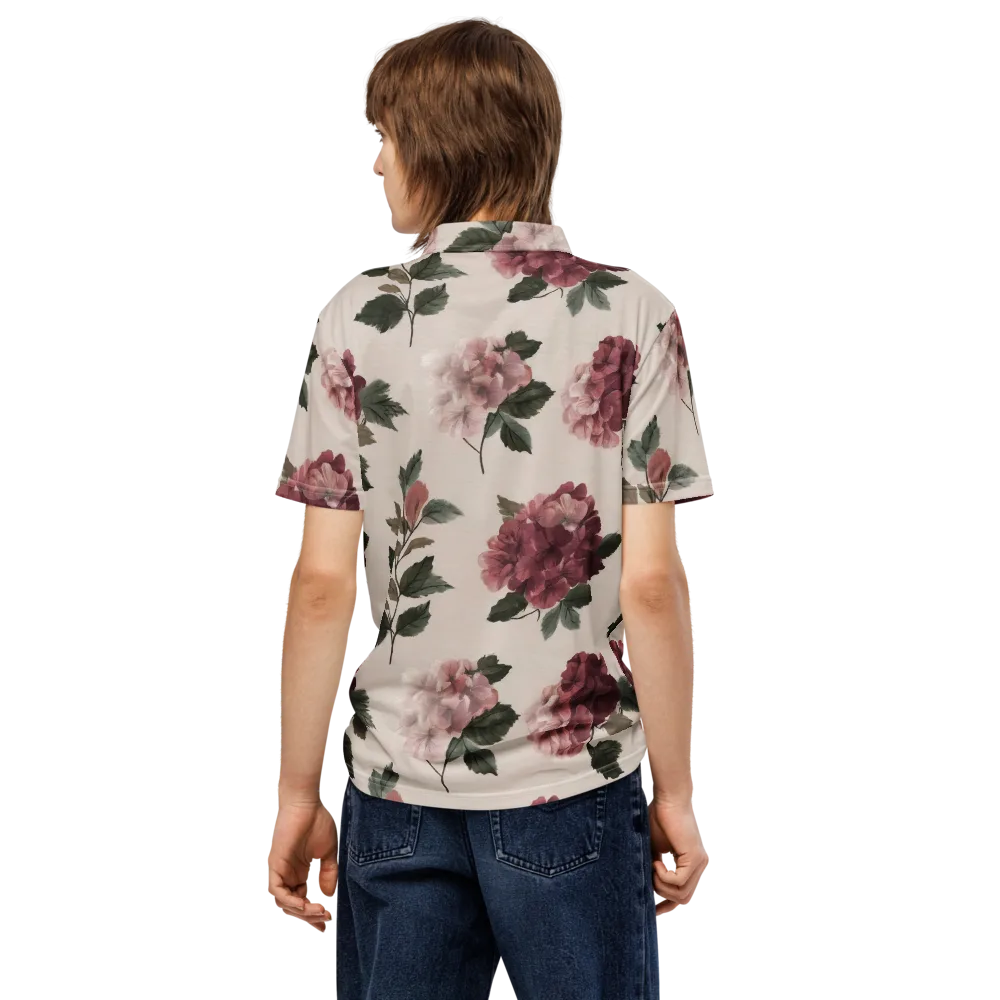 Vintage Bloom on Men's Slim Fit Polo Shirt — Back