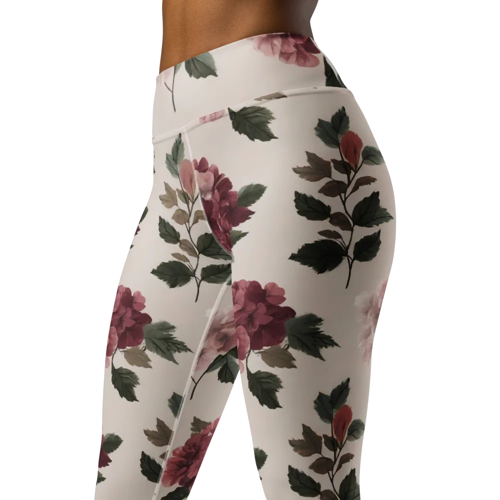 Vintage Bloom on Yoga Leggings — Left Front