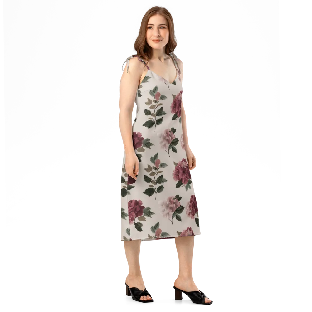 Vintage Bloom on Slip Dress — Right Front