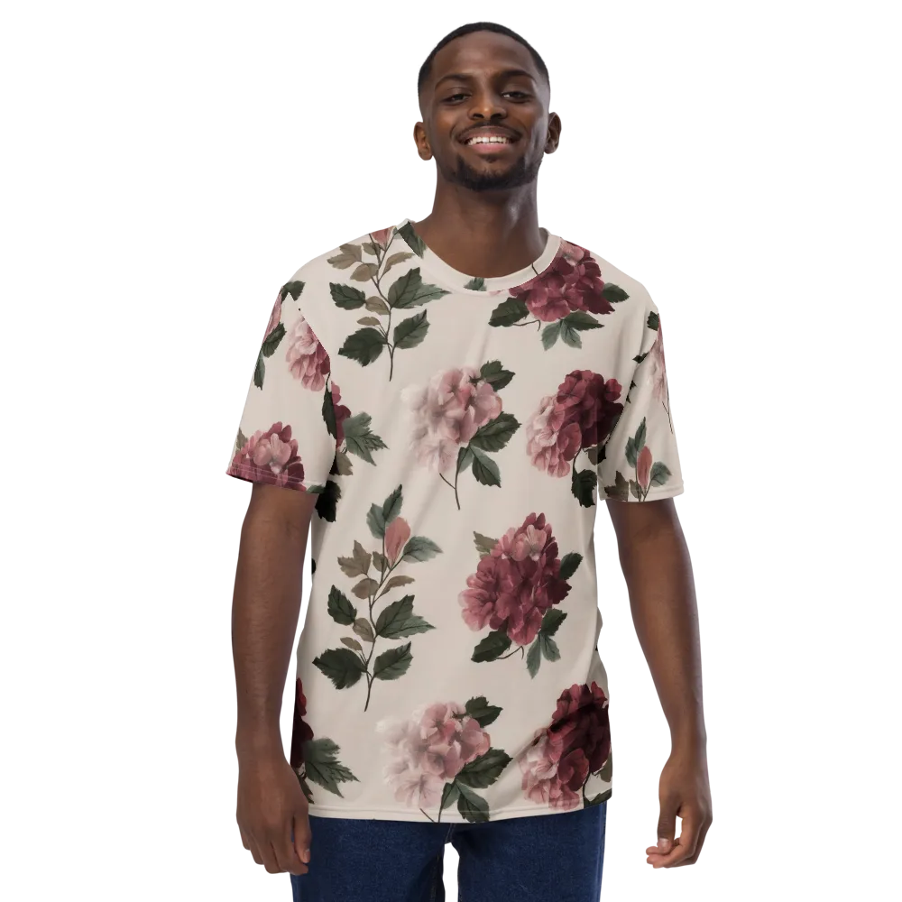 Vintage Bloom on Men's Crew Neck T-Shirt — Front