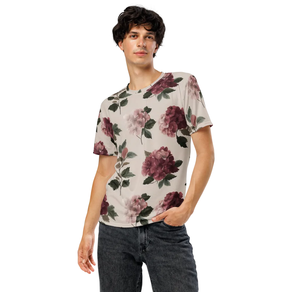 Vintage Bloom on Men's Crew Neck T-Shirt — Front