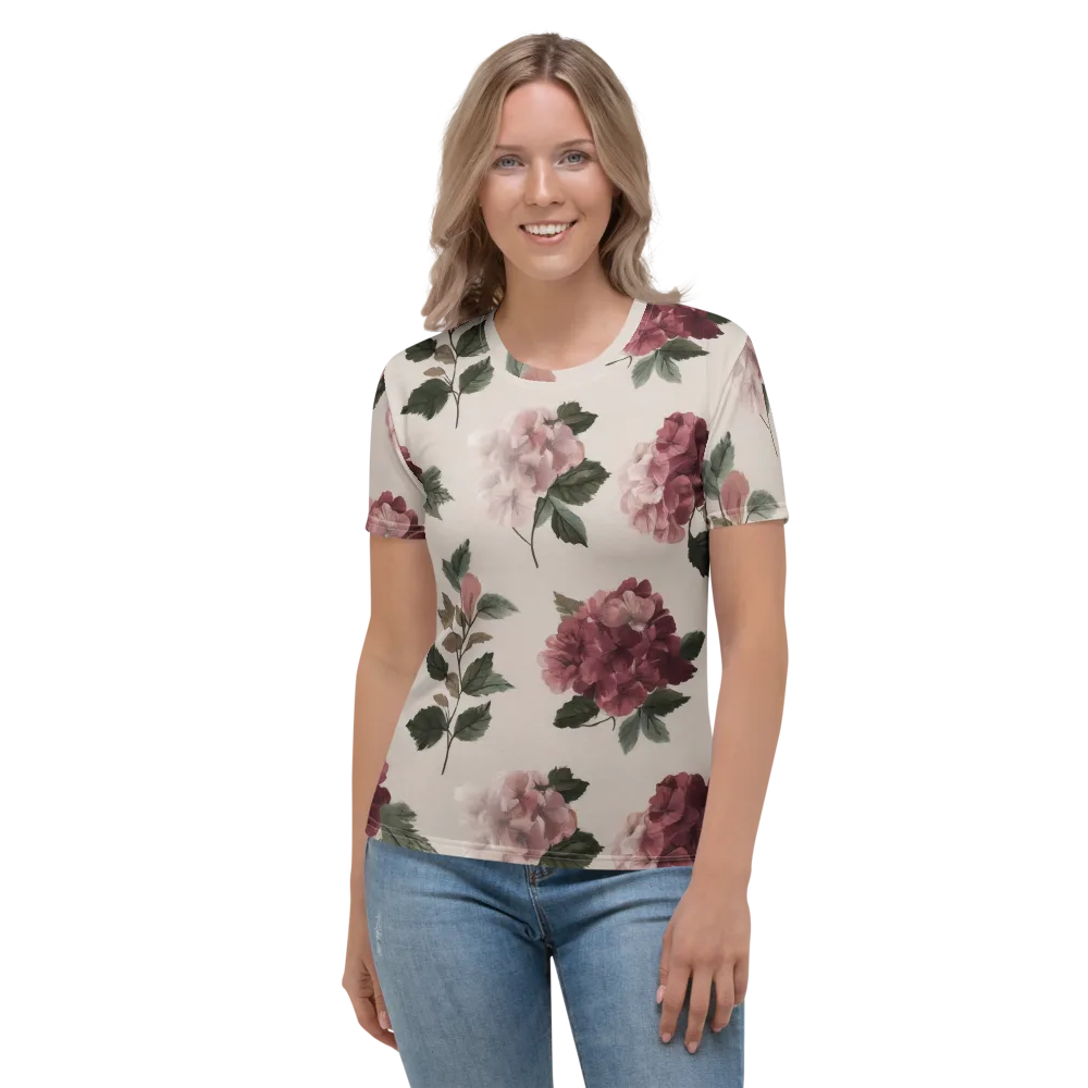 Vintage Bloom on Women's Crew Neck T-Shirt — Front