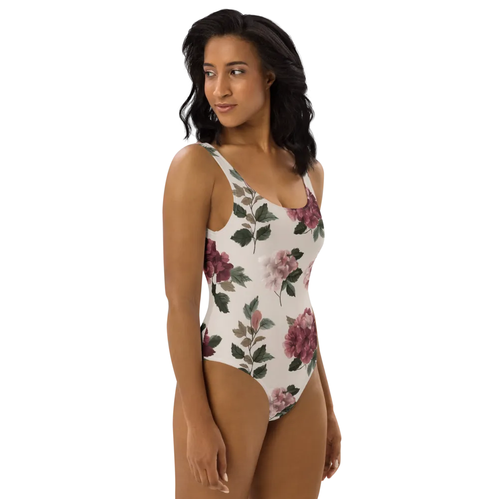 Vintage Bloom on One-Piece Swimsuit — Right