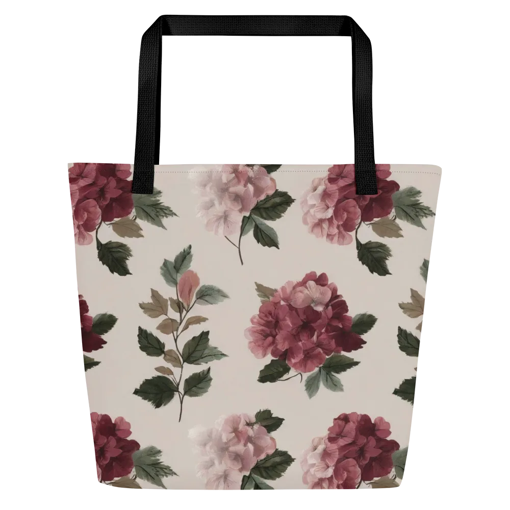 Vintage Bloom on Large Tote Bag W/ Pocket — Front