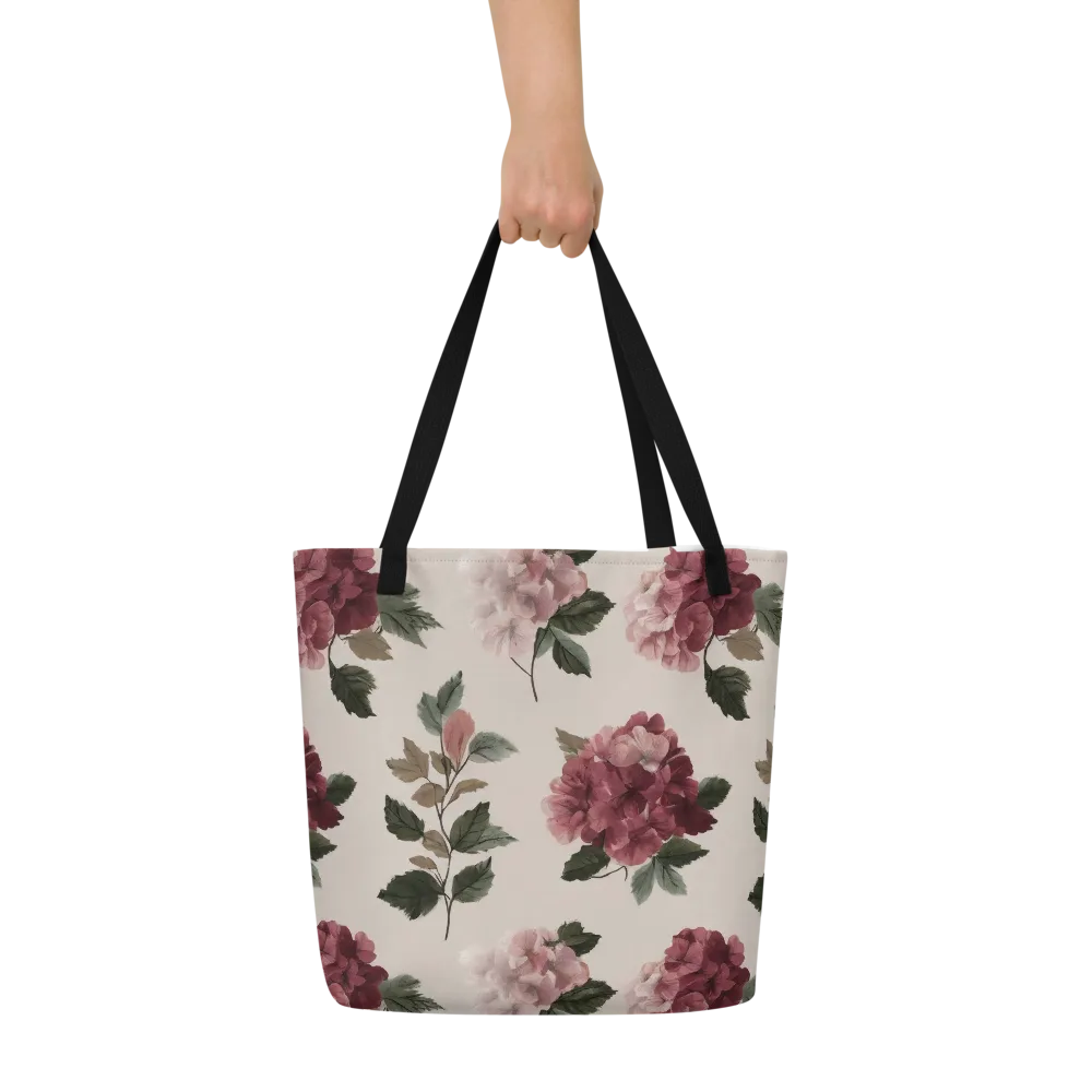 Vintage Bloom on Large Tote Bag W/ Pocket — Front