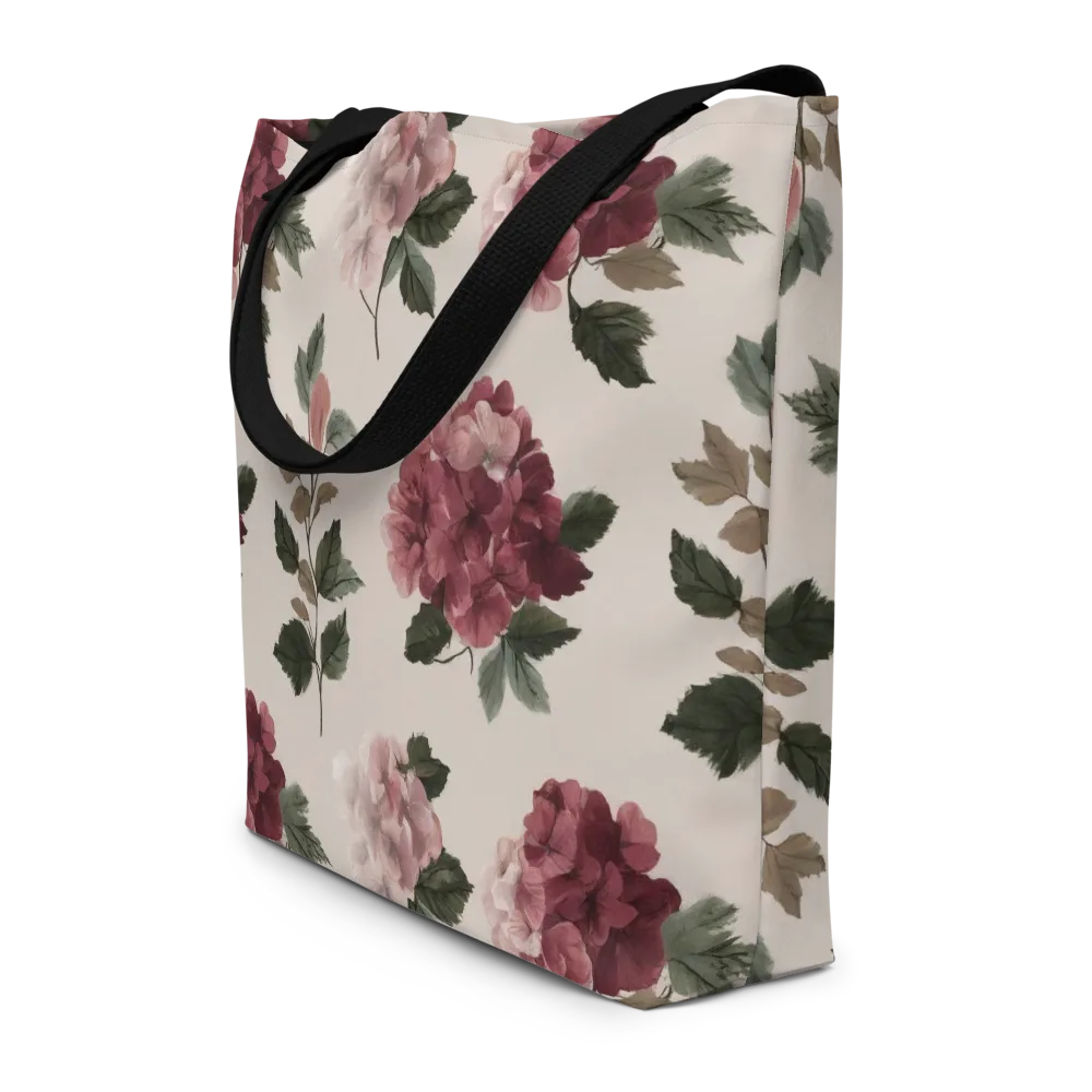 Vintage Bloom on Large Tote Bag W/ Pocket — Front