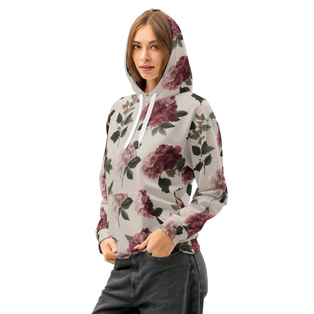 Vintage Bloom on Cotton Hoodie — Left Front
