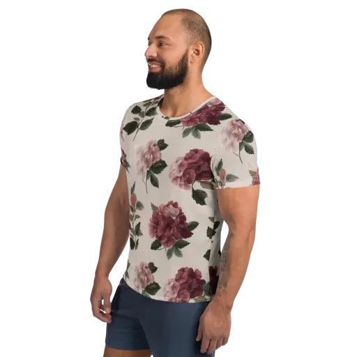 Vintage Bloom on a Men's Athletic T-Shirt