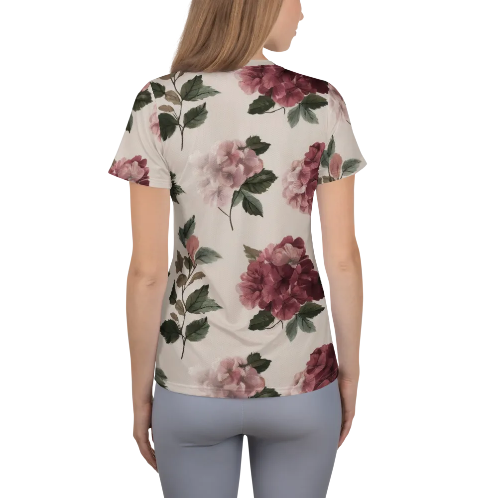 Vintage Bloom on Women's Athletic T-Shirt — Back