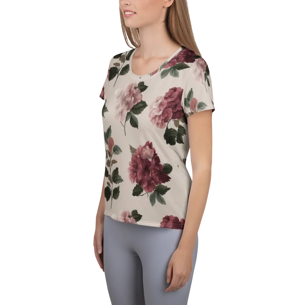 Vintage Bloom on Women's Athletic T-Shirt — Left
