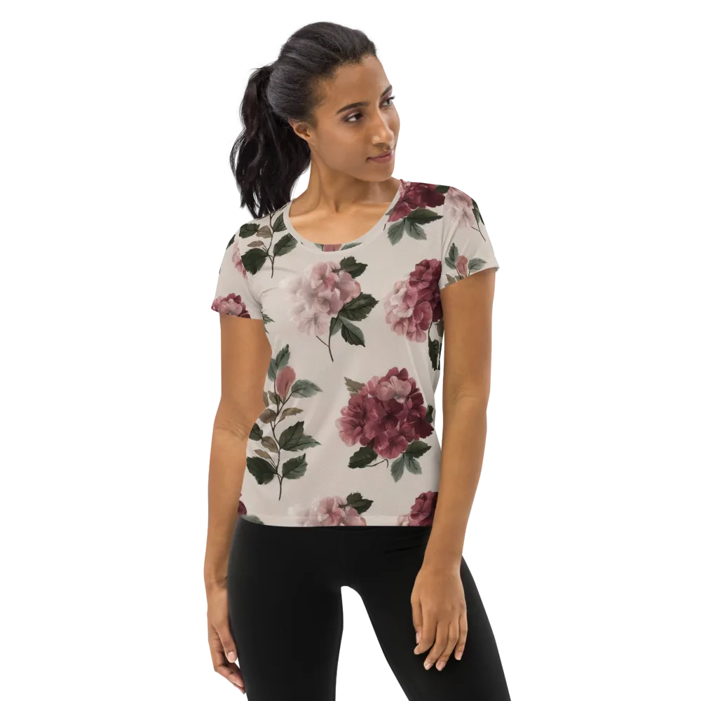 Vintage Bloom on Women's Athletic T-Shirt — Front