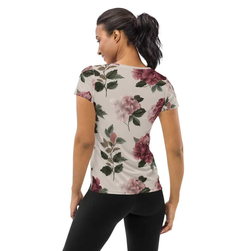 Vintage Bloom on Women's Athletic T-Shirt — Back
