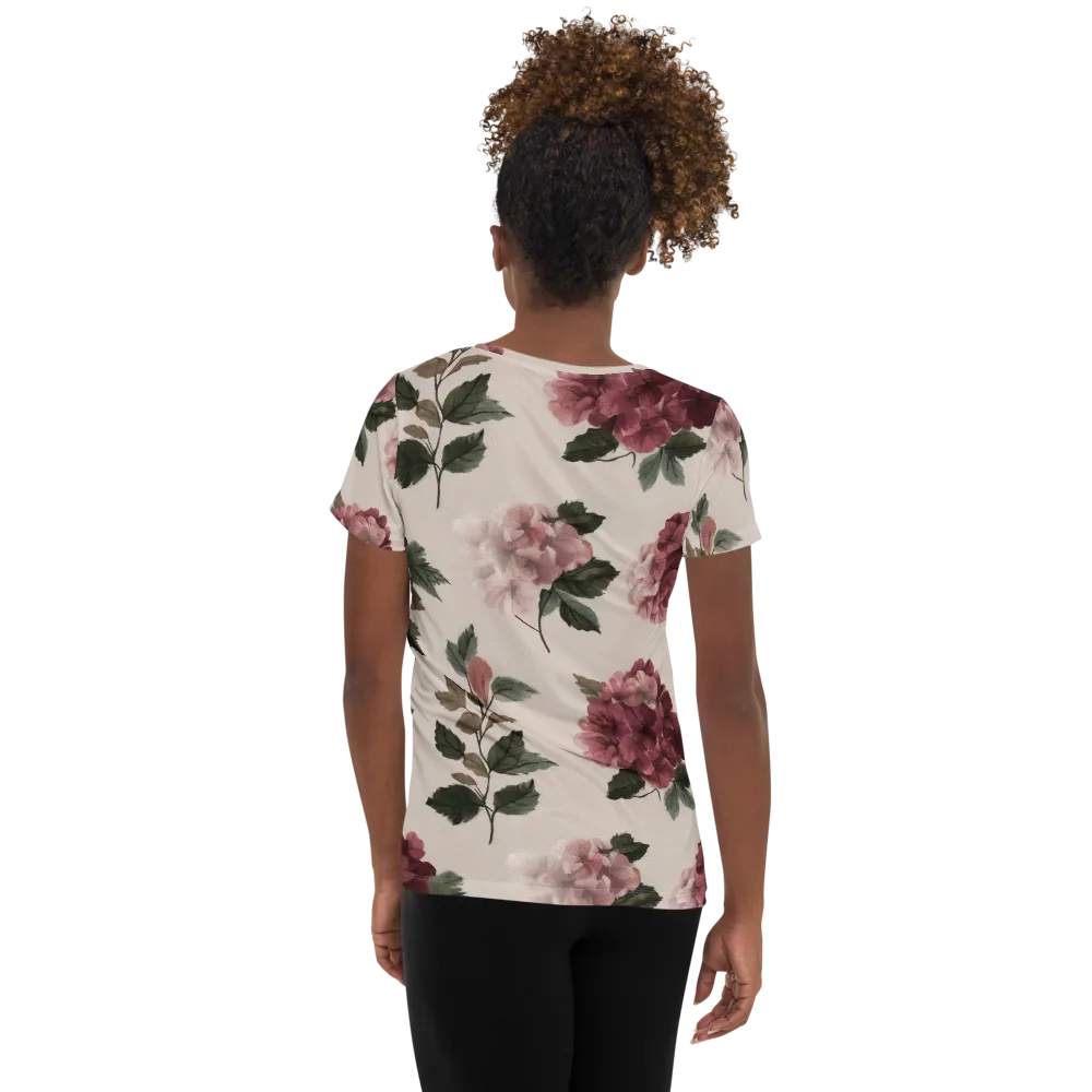 Vintage Bloom on Women's Athletic T-Shirt — Back