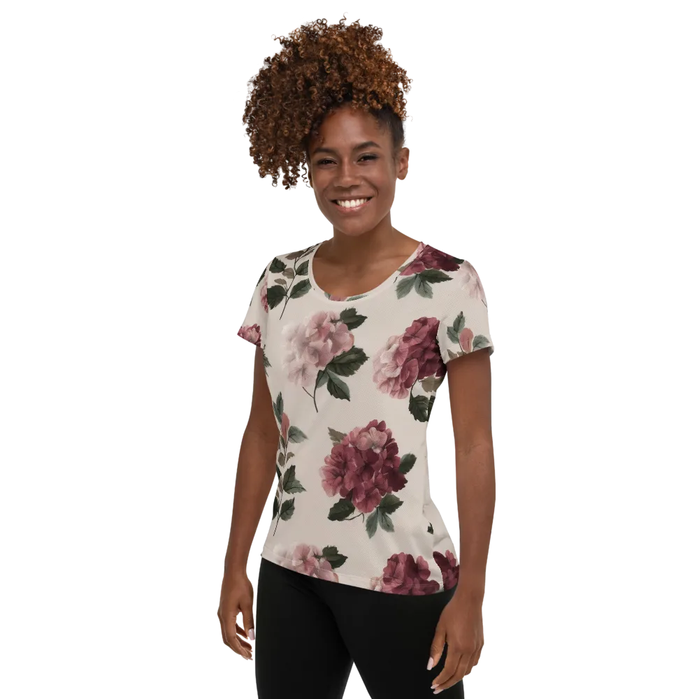 Vintage Bloom on Women's Athletic T-Shirt — Left