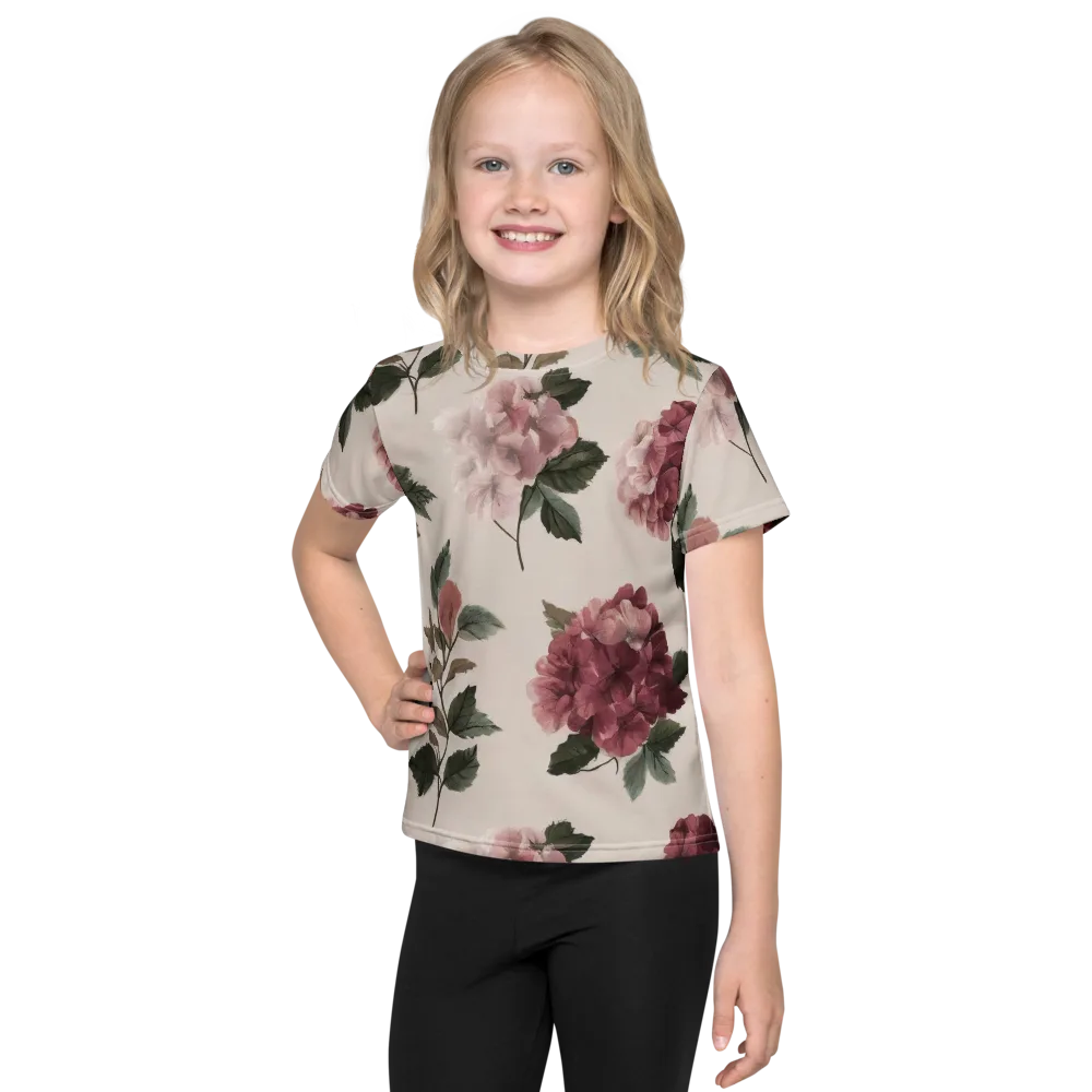 Vintage Bloom on Kids Crew Neck T-Shirt — Front