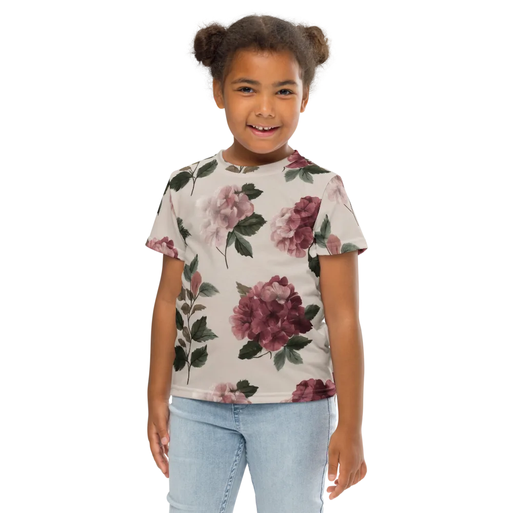 Vintage Bloom on Kids Crew Neck T-Shirt — Front