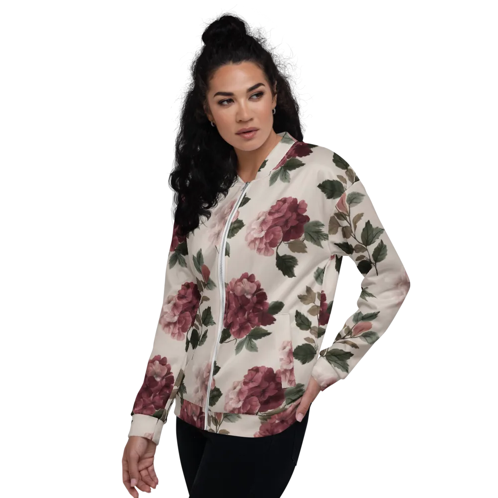 Vintage Bloom on Bomber Jacket — Left