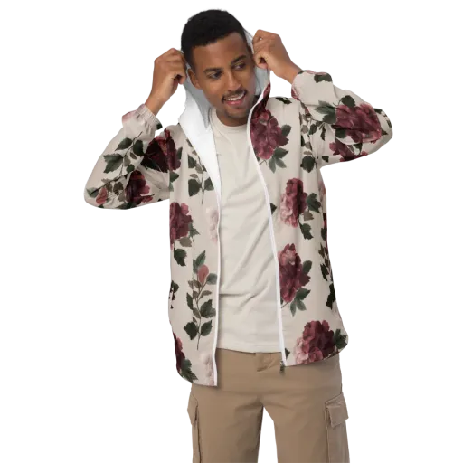 Vintage Bloom on a Men's Windbreaker
