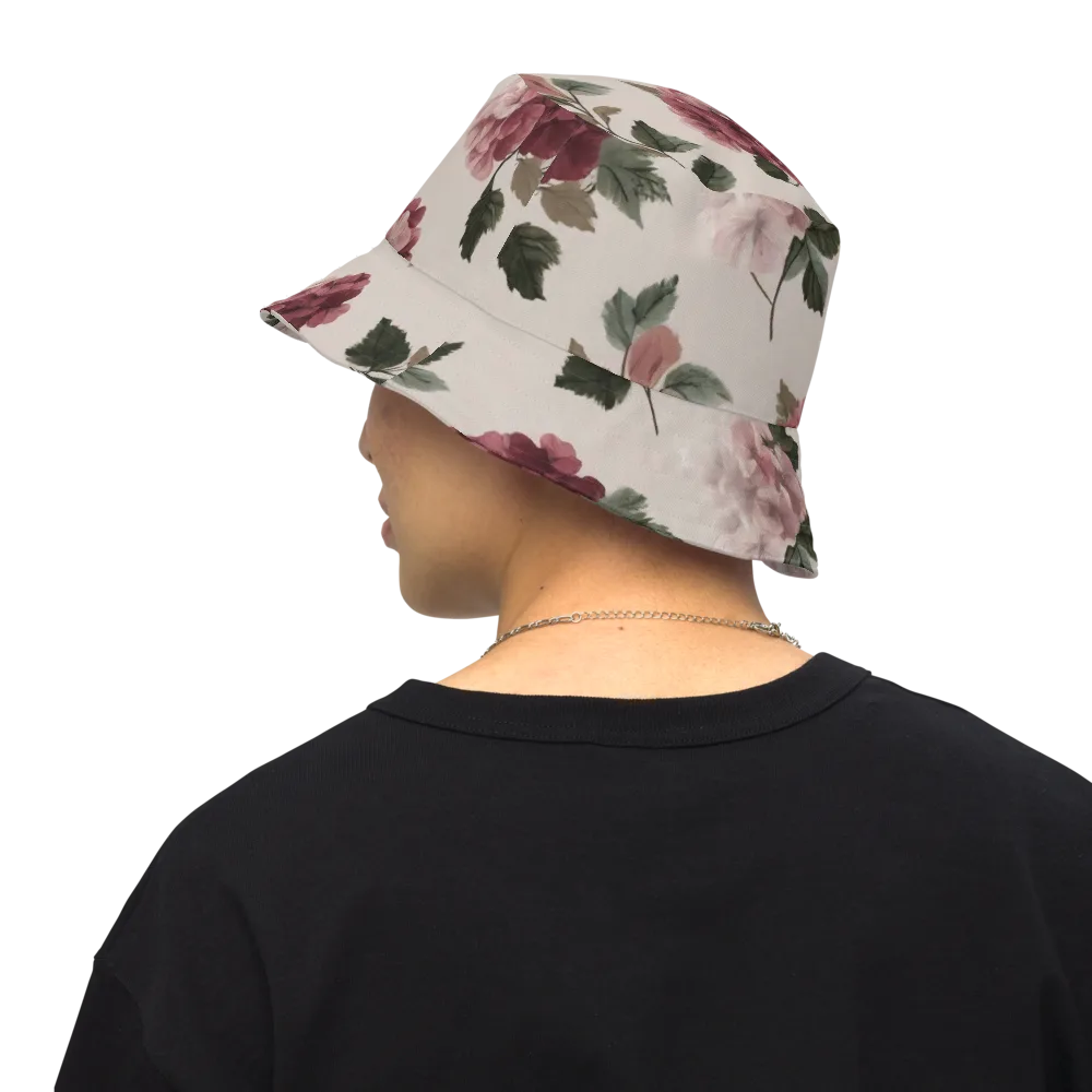 Vintage Bloom on Reversible Bucket Hat — Back Inside