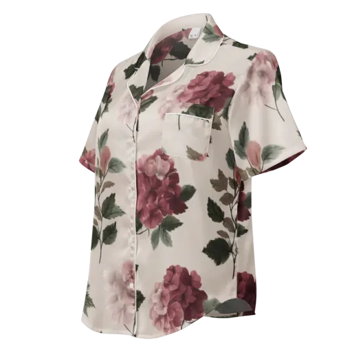 Vintage Bloom on a Women's Short Sleeve Pajama Top