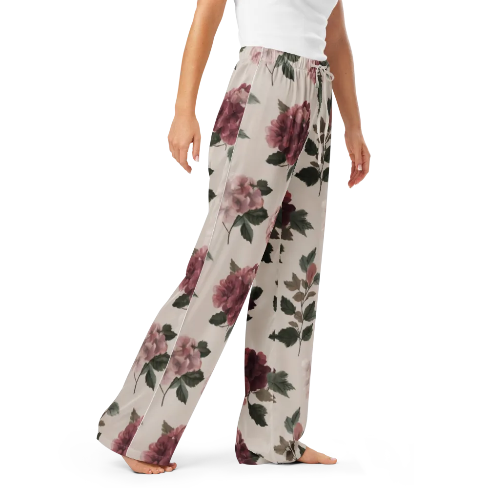 Vintage Bloom on Women's Pajama Pants — Right Front