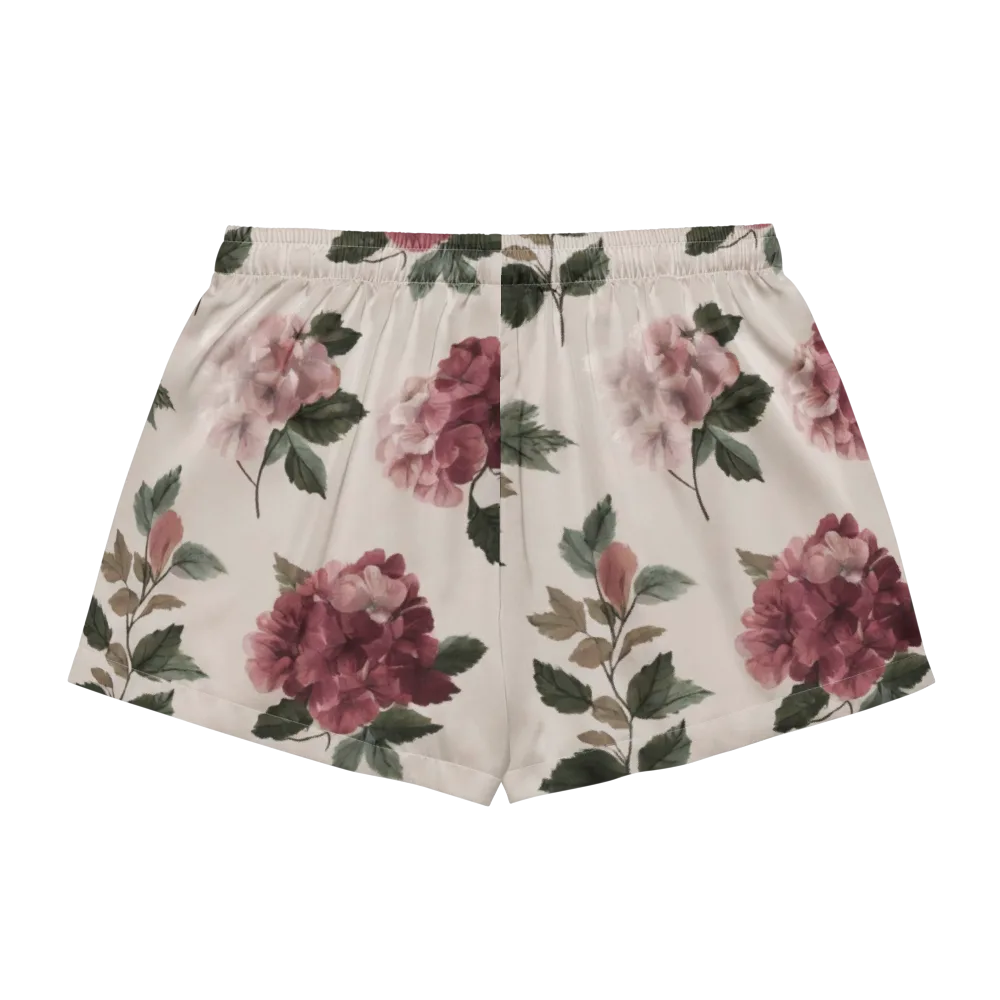 Vintage Bloom on Women's Pajama Shorts — Back