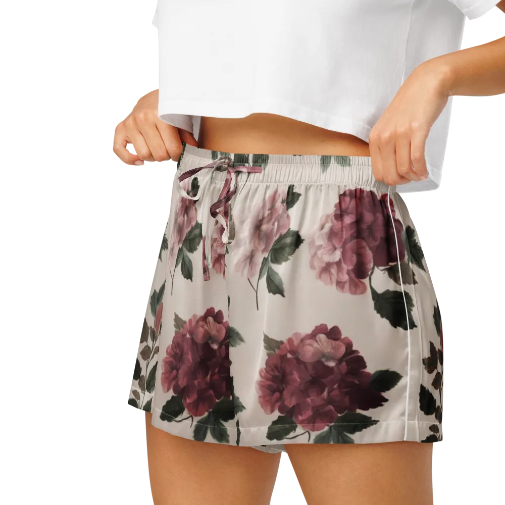 Vintage Bloom on Women's Pajama Shorts — Left